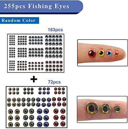 Unpainted Fishing Lures Making Kit DIY Crankbaits Minnow Kit - 321/355pcs Blank Hard Bait Lure Set Include Pliers Treble Hook Split Rings Lure Eyes Stickers Making Supplies Make Your Own Fishing Lures - color: 355pcs