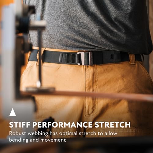 Arcade Belts Hardware Alu Utility Belt - Low-Profile Aluminum Buckle, Heavy Duty Work Belt, Stretch Webbing, Anti-Slip - color: Charcoal, size: Long | L/XL – Fits up to 52”