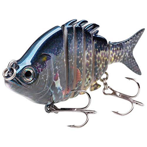 Bassdash SwimPanfish 0.34oz Hard Swimbaits Multi Jointed Topwater Trout Bass Fishing Crank Lure for Freshwater and Saltwater - color: Pumpkinseed