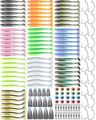 Fishing Weights Sinkers Beads Bullet Sinkers Soft Lures Texas Rig Carolina Rig Kit Bass Fishing Accessories 145pcs Kit