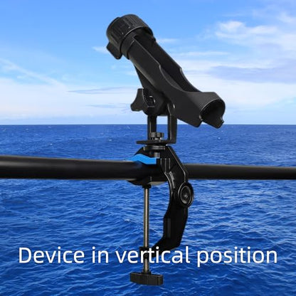 Fishing Rod Holders for Boat, Upgraded Fishing Rod Holder with Enlarge Clamp Innovative Dual-V Shaped Design Fit Round/Square Tube Boat Fishing, Fishing Gifts for Men - color: Large Clamp Holder-1 Pack