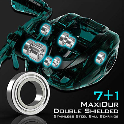 KastKing Crixus Fishing Rod and Reel Combo, High Performance Spinning & Baitcaster Combo, IM6 Graphite 2Pc Blanks, Zirconium Oxide Rings, SuperPolymer Handle, Lightweight Reel with Aluminum Spool - size: Cast-6'6" Med Heavy- Left Handed-2pcs