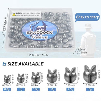 100Pcs Split Shot Fishing Weights Sinkers - Removable Round Lead Drop Shot Weights Small Fishing Line Weights for Freshwater Saltwater Bass Fishing - style: 100pcs-2.5g