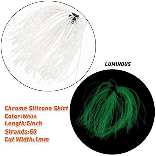 Silicone Jig Skirts Spinnerbait Skirts, 18 Bundles Bass Fishing Jigs Replacement Skirts Kit DIY Fishing Lures Rubber Skirts for Spinnerbaits Buzzbaits Squid Jig Accessories 50 Strands