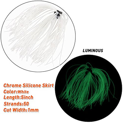 Silicone Jig Skirts Spinnerbait Skirts, 18 Bundles Bass Fishing Jigs Replacement Skirts Kit DIY Fishing Lures Rubber Skirts for Spinnerbaits Buzzbaits Squid Jig Accessories 50 Strands