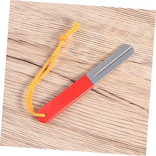 ARTIBETTER 1Pc Double Side Fish Hook Sharpener File with Hanging Strip Material Rounded Tip for Easy Use Portable Fishing Tool for Water and Land Coated Handle for Sure