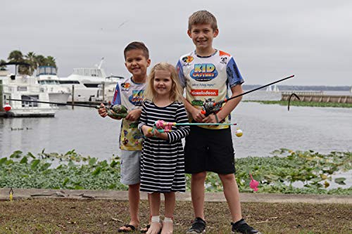 Kid Casters Tangle-Free Fishing Combo | Spincast Reel & Practice Casting Plug with Bobber | 34" Tangle-Free Combo | Pre-spooled 6-lb Line | Blue | Spincast Reel, Practice Casting Plug with Bobber, 34" Tangle-Free Combo, Pre-spooled 6-lb Line