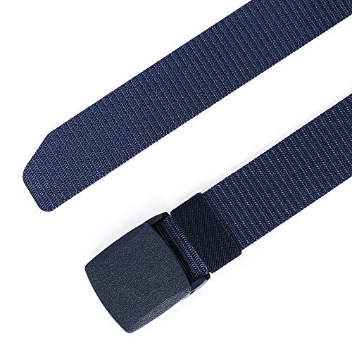 Mile High Life | Nylon Web Belt | Outdoor Military Belt | TSA Safe Buckle Plastic/Metal - color: Navy 510 Buckle