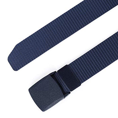 Mile High Life | Nylon Web Belt | Outdoor Military Belt | TSA Safe Buckle Plastic/Metal - color: Navy 510 Buckle