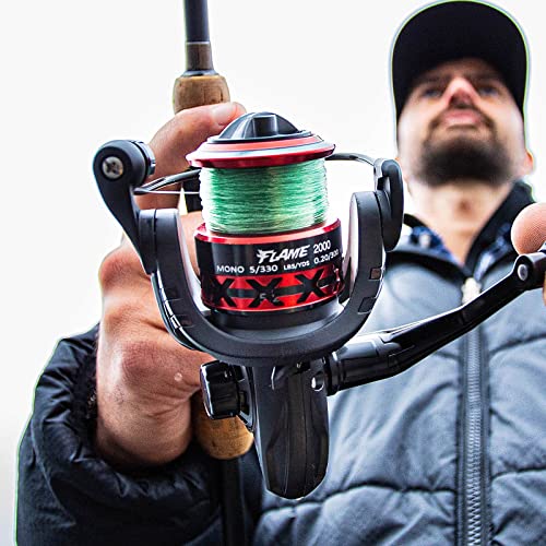 Piscifun Flame Spinning Reels, Lightweight 9+1BB Ultra Smooth Spinning Fishing Reels, 19.8LBs Max Drag - color: Red, size: 2000