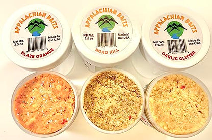 Appalachian Baits Big 3 Slam, Soft Sinking Dough Bait, Scented, (Trout, Steelhead, Panfish), 2.5 oz, 3 Count
