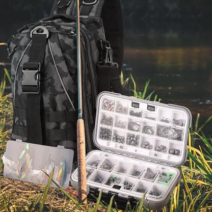 WinnerWhy 484 Pcs Fishing Tools Accessories Kit Include Fish Backpack Fish Hook Lures Hook Remover Lip Gripper for Men Women Fishing Gifts(Camouflage) - color: Camouflage