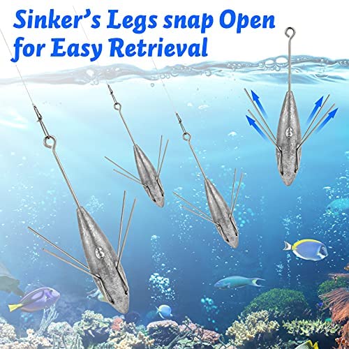 Dr.Fish 5 Pack Sputnik Sinker Spider Sinker 2oz-10oz Surf Fishing Lead Weight Pyramid Saltwater Beach Casting Sea Fishing - size: 7oz-2 Pack