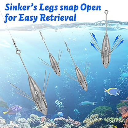 Dr.Fish 5 Pack Sputnik Sinker Spider Sinker 2oz-10oz Surf Fishing Lead Weight Pyramid Saltwater Beach Casting Sea Fishing - size: 10oz-2 Pack