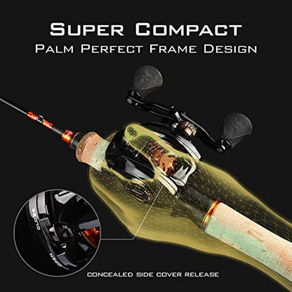 KastKing Zephyr Bait Finesse Baitcasting Reel, Carbon Fiber Fishing Reel - Drag Clicker Version, 7.2:1 Gear Ratio Fishing Reel - 5.6oz Lightweight Bait Finesse System Casting Reel - color: Left Handed-7.2:1 Drag Clicker