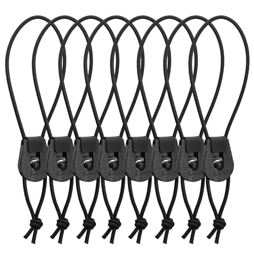 SAMSFX Fishing Rods Belt Stretchy Wrap Pole Straps Elastic Cable Ties for Casting, Spinning & Fly Rods - color: 8pcs, Black