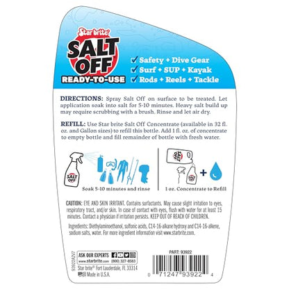 STAR BRITE Salt Off Concentrate - Ultimate Salt Remover Wash & Marine Engine Flush for Boats, Vehicles, Trailers, and More - size: 1 Count (Pack of 1), style: 22 Oz Spray