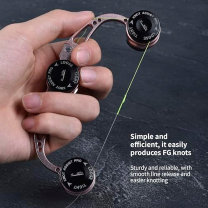 FG Knot Assist Tool，Knot Assist GT Knotter Leader Connection Knot Assist 2.0 for FG Knot Braided Line to Leader Connection Fishing Knot Tying Tool for Braid to Monofilament Leade - color: Rose Gold