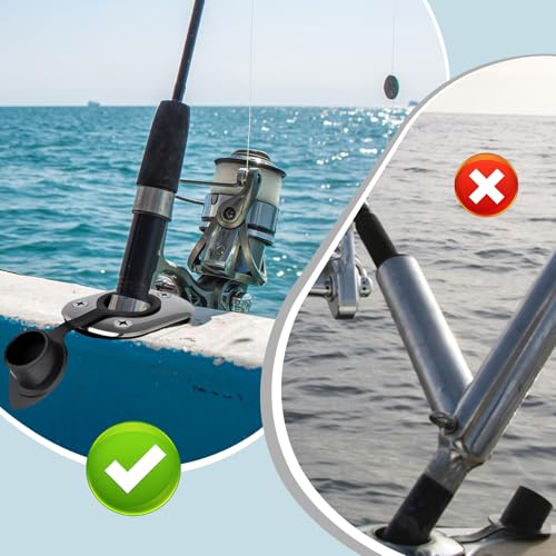Amagogo Boat Fishing Rod Holder, Black Plastic, Fishing Rod Holders, Rod Holder, Fishing, Middle height: 19.5cm/7.68inch, Outer diameter: 4.84cm/1.91inch, Inner diameter: 4.2cm/1.65inch