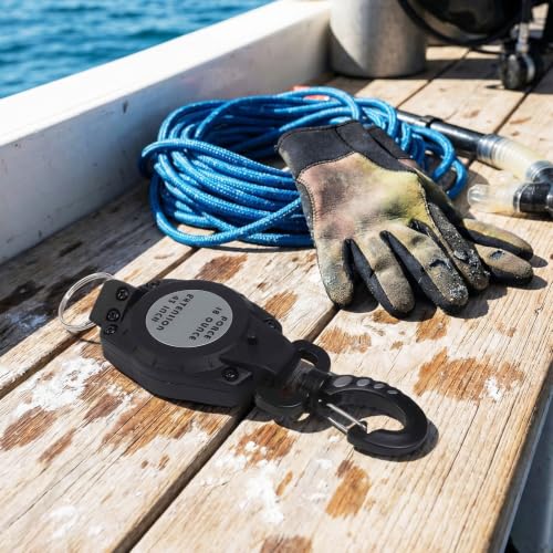 Scuba Diving with Stainless Steel Wire Rope, Retractable Lanyard for Dive Gear, Anti-Lost Clip for Underwater Equipment, Spearfishing Holder