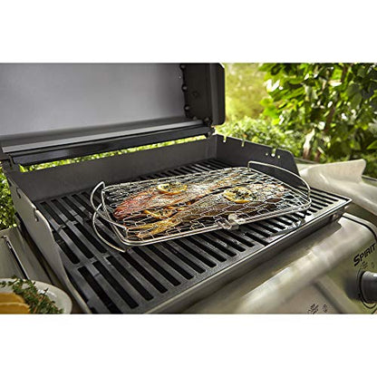 Weber Large Fish Basket – Flexible Wire Grilling Basket for Delicate Foods, Fits Weber Q 300+ Gas Grills & 18.5"+ Charcoal Grills - style: Easy Open Packaging