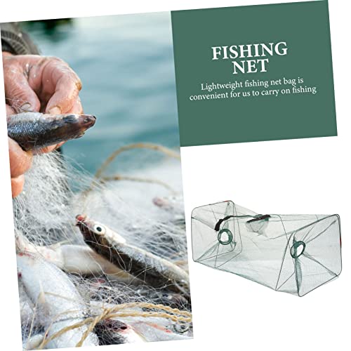 Portable Foldable Nylon Fishing Net Lightweight Shrimp Catching Cage Quick Drying Fish Keeping Net for Outdoor Use Collapsible Fishing Accessories