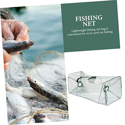 Portable Foldable Nylon Fishing Net Lightweight Shrimp Catching Cage Quick Drying Fish Keeping Net for Outdoor Use Collapsible Fishing Accessories