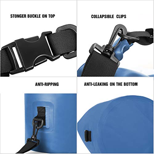 Unigear Dry Bag Waterproof, 2L/5L/10L/20L/30L/40L Floating and Lightweight Bags for Kayaking, Boating, Fishing, Swimming and Camping with Waterproof Phone Case - color: Sky Blue, size: 10L