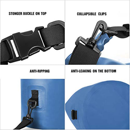 Unigear Dry Bag Waterproof, 2L/5L/10L/20L/30L/40L Floating and Lightweight Bags for Kayaking, Boating, Fishing, Swimming and Camping with Waterproof Phone Case - color: Sky Blue, size: 10L
