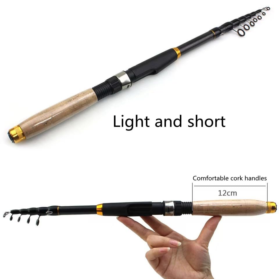 2PCS Telescopic Fishing Rod and Reel Combo, Collapsible Fishing Pole Set with Lip, Spinning Reel Line Lures Set with Carrier Bag, Saltwater Freshwater Fishing Gear for Adults - size: 5.9FT/1.8M