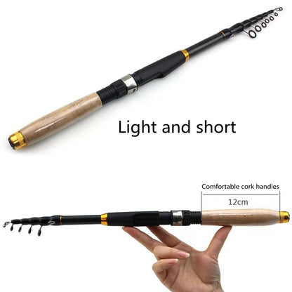 2PCS Telescopic Fishing Rod and Reel Combo, Collapsible Fishing Pole Set with Lip, Spinning Reel Line Lures Set with Carrier Bag, Saltwater Freshwater Fishing Gear for Adults - size: 5.9FT/1.8M
