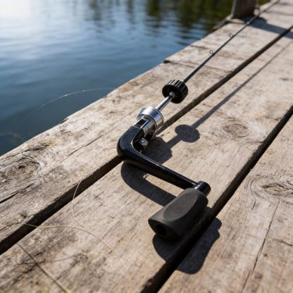 Fishing Reel Handle Crank Foldable Degree Metal Shaft Anti-Slip for 1000-5000 6000-8000 Reels Saltwater Freshwater Replacement Part Silver Black