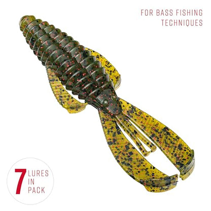 Strike King Rage Bug Fishing Lure, Soft Plastic Grub, Unique Design, Subtle Action - color: Watermelon Seed with Red Flake, size: 4"