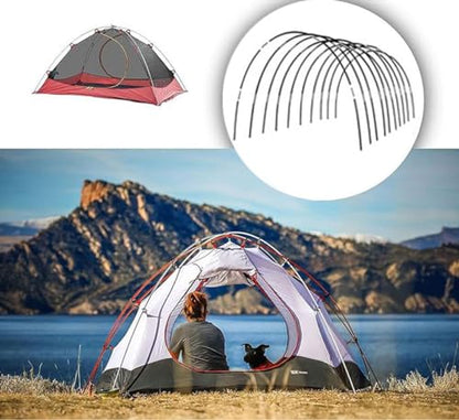 DIY Tent Pole, Replacement Tent Pole, Greenhouse Hoops,Telescopic Rod,Long Approximately 52ft, Diameter - 6.5mm,36 Packs, for Hiking Camping Backpacking Tent - color: 17 inches- 36 packs( black)