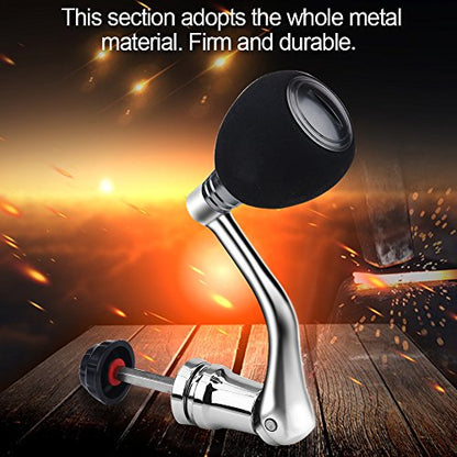 Tbest Fishing Spinning Reel Handle Metal Rocker Arm Reel Replacement Power Handle Grip - color: Silver, size: Large