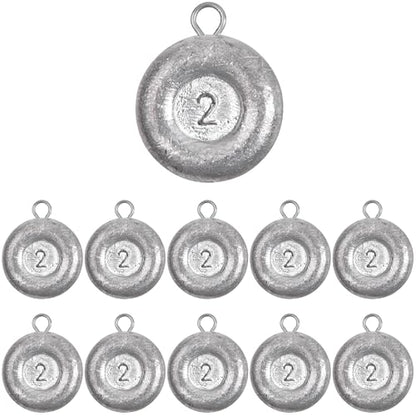 Disc Sinkers Fishing Weights Coin Weight Saltwater Fishing Weight sSinker Surf Fishing Inline Trolling Bottom Drifting Catfish Weight Sinker Fishing Tackle Gear 1oz 2oz 3oz 4oz 5oz 6oz 8oz - style: 2oz - 10pcs
