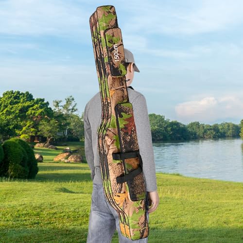 Fishing Pole Bag, Fishing Rod Case, 59 Inch Waterproof Tackle Bag with 3 Compartments, Portable Rod for Outdoor, Travel
