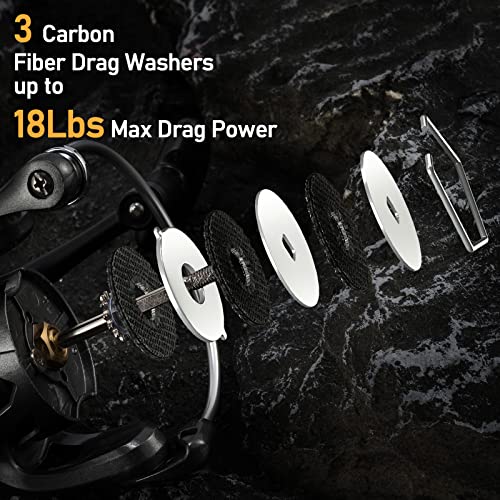 Dr.Fish Gryphon Ultralight Spinning Reel, Light Weight Fishing Reels Graphite Body, Ultra Smooth 9+1 Stainless BBS, 18Lb Max Drag, Aluminum Spool Size 800-4000 Crappie Bass Freshwater - size: 1000