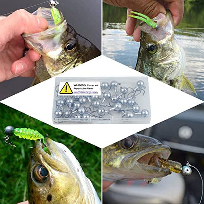 Jig Heads Fishing Hooks Crappie Jigs Unpainted Jig Heads Round Ball Sharp Fishing Jigs Hooks for Bass Trout Crappie Walleye Saltwater Freshwater - size: 3/4oz - 20g - 20pack