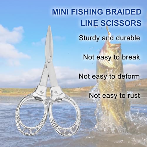 PATIKIL Folding Scissors Mini Fishing Braided Line Cutter Paper Portable Scissors for Fishing, Classroom Activities, Arts and Crafts Projects