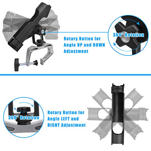Fishing Rod Holders for Boat Adjustable Fishing Pole Holder with Large Clamp Folding Rod Racks Holder - color: 2PC 02# Max Opening 1.97"