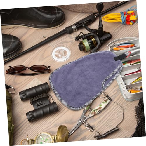 Fish Catching Towel Non-Slip Hand Protection Cover for Fish Handling Puncture Proof Double-Layer Fishing Towel 12.59 X 7.48 in for Hiking Camping Boating Outdoor Use - color: Grey