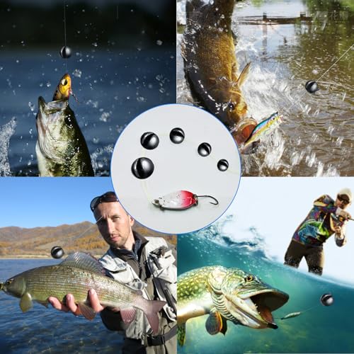 SANWEAL120PCS/200PCS Fishing Weights Sinkers - Premium Split ShotFishing Weights Sinkers - Round Removable Fishing Sinkers - 5/6 Sizes - style: Largeround /200