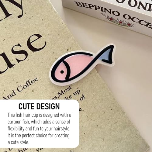 6 Pcs Cartoon Pink Fish Hair Clips Line Little Fish Non Slip Resin Barrette Sweet Bangs Headwear Styling Clip for Women Ocean Hair Accessories Hairstyle Tool - color: Style 1