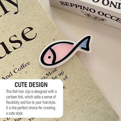 6 Pcs Cartoon Pink Fish Hair Clips Line Little Fish Non Slip Resin Barrette Sweet Bangs Headwear Styling Clip for Women Ocean Hair Accessories Hairstyle Tool - color: Style 1