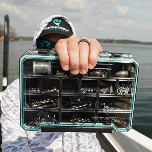 Evolution Fishing BallistiX 3.5 Terminal Tackle Tray – Waterproof Tackle Storage Box with Anti-Migration Design, One-Hand Latch, Polycarbonate Lid, Rust-Resistant Terminal Tackle Organizer