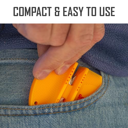 Smith's CCKS 2-Step Knife Sharpener - Yellow - 2-Step Preset Coarse & Fine Slots - Outdoor Handheld Knife Sharpener - Fishing, Hunting, Fillet, Pocket Knives - Compact Plastic Portable Keychain Tool - color: Yellow, style: CCKS