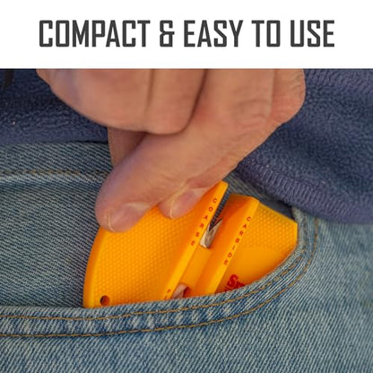 Smith's CCKS 2-Step Knife Sharpener - Yellow - 2-Step Preset Coarse & Fine Slots - Outdoor Handheld Knife Sharpener - Fishing, Hunting, Fillet, Pocket Knives - Compact Plastic Portable Keychain Tool - color: Yellow, style: CCKS