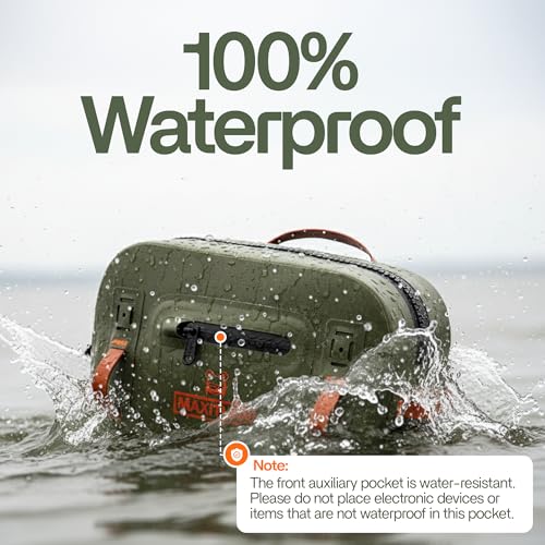 Lehigh Crossing, Waterproof Fishing Waist Pack, Fly Fishing Fanny Pack, Submersible Lumbar Pack - color: Green