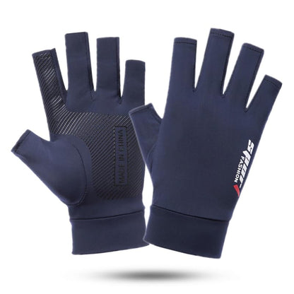 Mealah Lightweight-Fingerless-Gloves for Men - UPF 50+ UV Sun-Protection- Gloves for Fishing Driving Hiking Outdoor - color: Navy